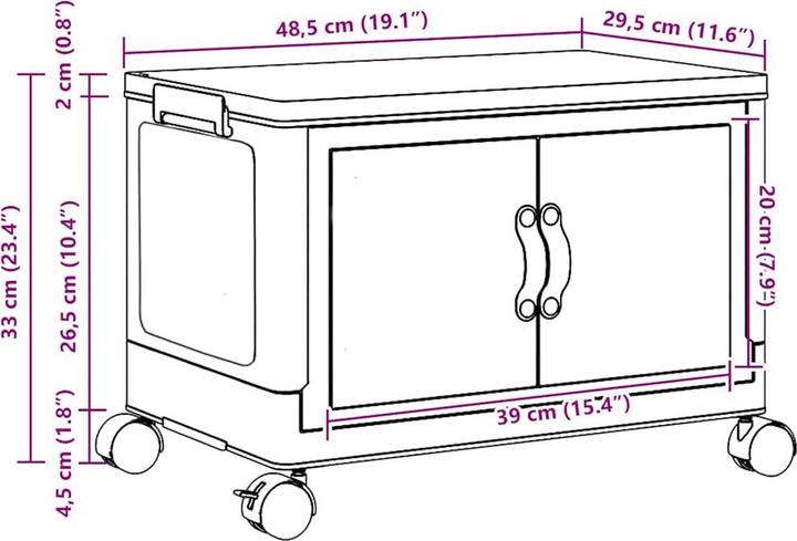 Actual product image vidaXL Storage box with wheels Stackable 28 L (28 l)