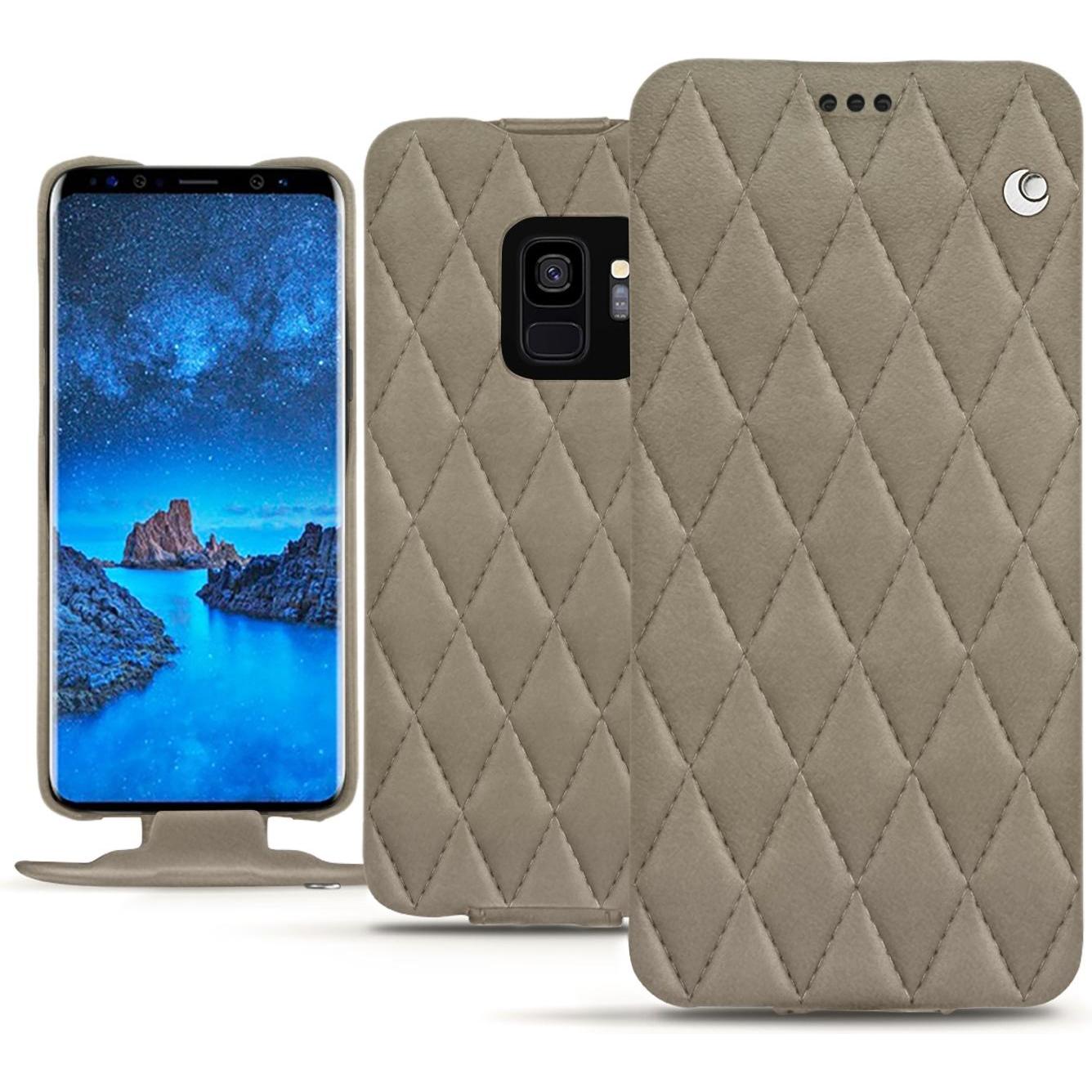 Noreve Lederschutzhülle vertikal (Samsung Galaxy S9), Smartphone Hülle, Beige