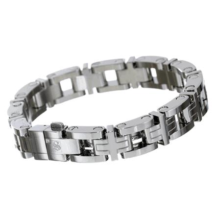 Immagine prodotto Simmons Jewelry Co. Bracciale in acciaio inossidabile L.A. 13 mm - DBG1015AST (1.30 cm, Acciaio inossidabile)