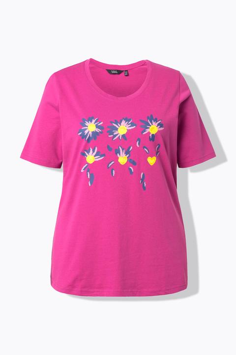 Ulla Popken T-Shirt, Blüten, Classic, Rundhals, Halbarm