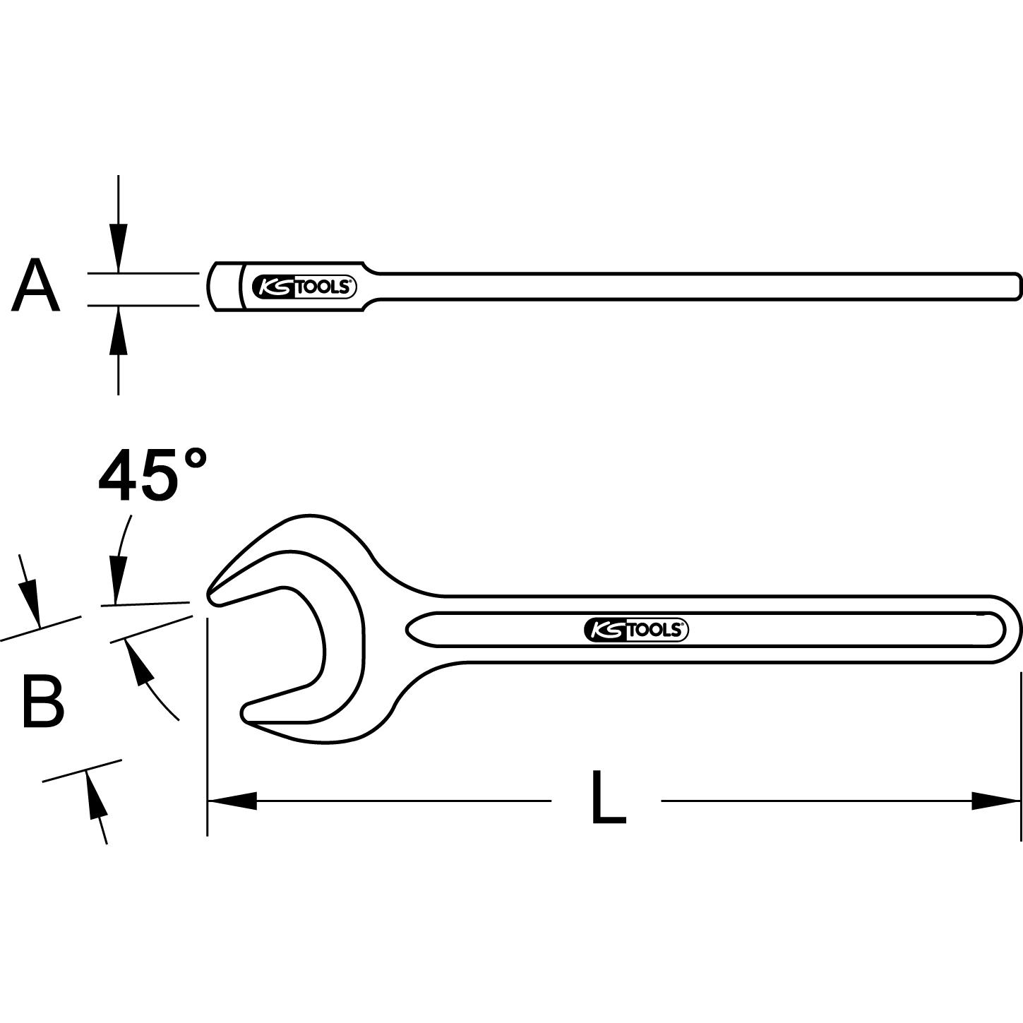 Thumbnail - KS Tools, Schraubenschlüssel, BRONZEplus Zugmaulschlüssel (2.1/4")