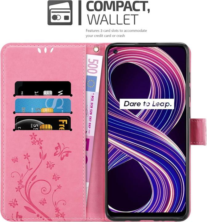 Image du produit Cadorabo Housse Flower Book pour Realme 8 5G / V13 / Q3 / Q3i / Narzo 30 5G (Realme Narzo 30 5G, Realme Q3i 5G, Realme V13)