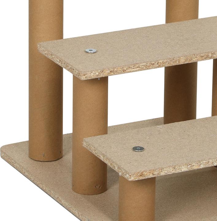 Actual product image PawHut Haustiertreppe Spanplatte, Plüsch Hellgrau (Cat, Dog, Washable)