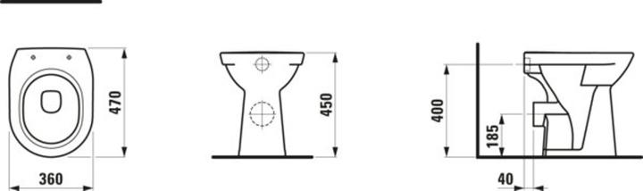 Actual product image Laufen Floor-standing WC PRO Wash-down, 6 l manhattan
