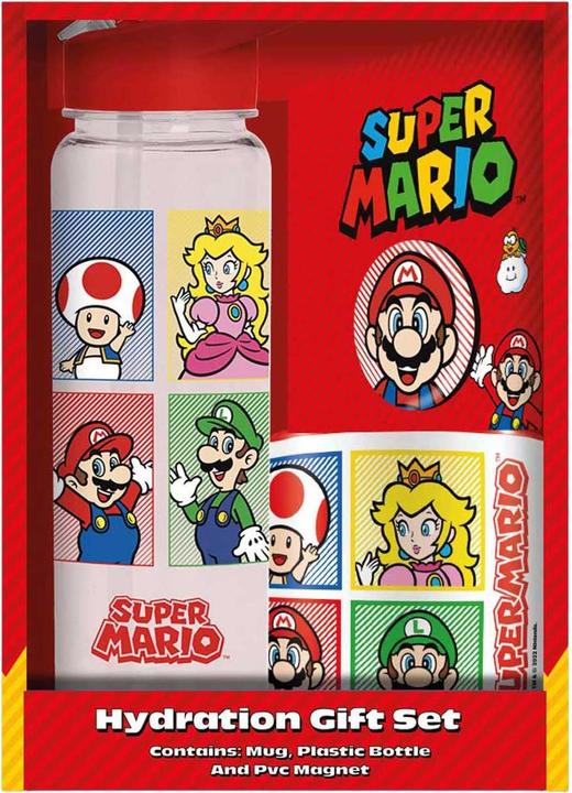 Actual product image Pyramid Super Mario (4 Colour) Gift Set (Plastic Bottle, Mug & Magnet) V2 (320 ml, 3x)