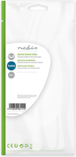 Produktbild Nedis Optisches Audiokabel TosLi nk männlich - TosLink männlich (2 m, Optisch)