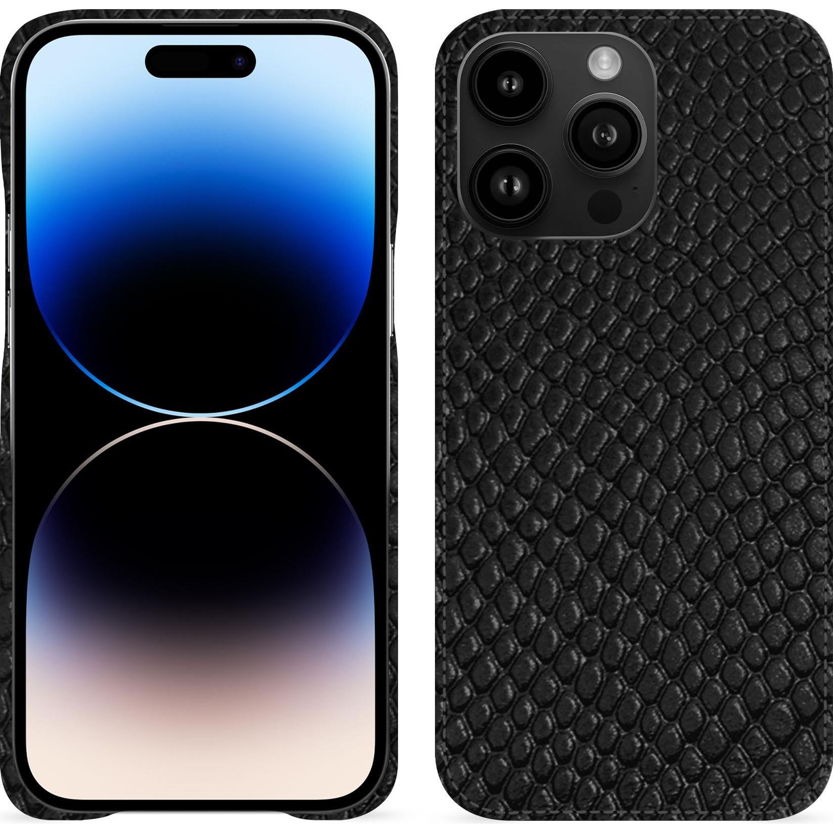Noreve Lederschutzhülle (Apple iPhone 15 Pro Max), Smartphone Hülle, Schwarz