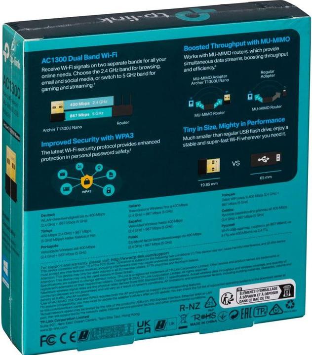 Actual product image TP-Link AC1300 Nano Wi-Fi USB Adapter (USB 2.0)