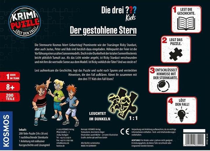 Image du produit Kosmos Puzzle policier Die drei??? Kids - L'étoile volée (200 pièces)