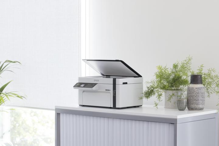 Actual product image Epson Multifunction compact printer EcoTank M2120 Mono, Inkjet, A4, Wi-Fi, White (Ink, Black and white)