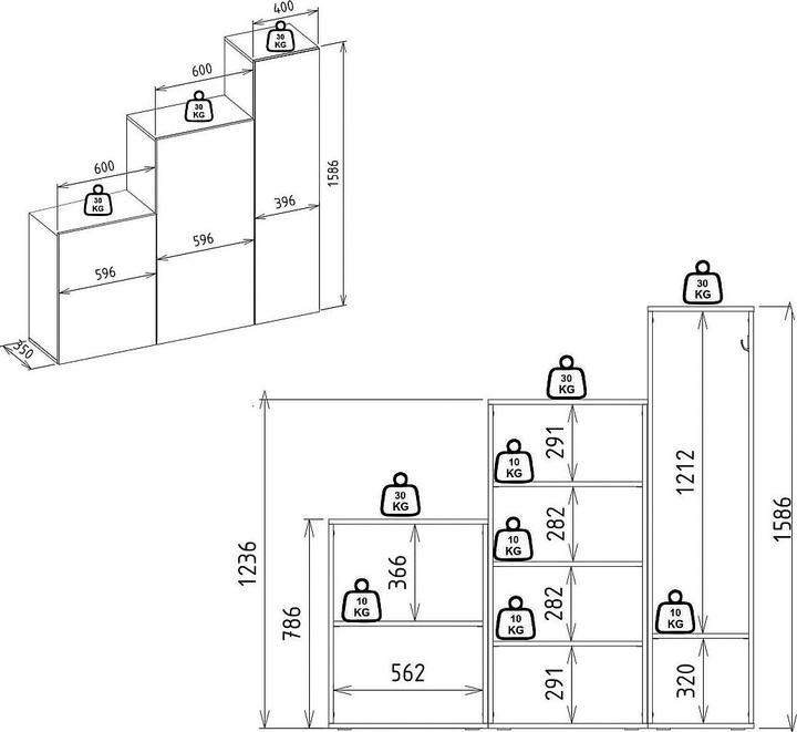 Immagine prodotto Vente-unique Teleza (160 x 30 x 158.60 cm)