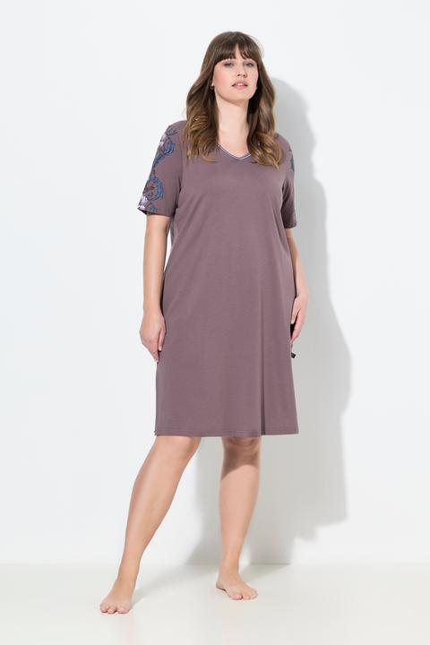 Actual product image Ulla Popken Bigshirts, 2er-Pack, Blüten, Rundhals/V-Ausschnitt, Halbarm (54)