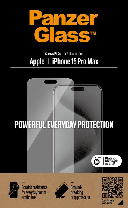 Immagine prodotto PanzerGlass Pellicola protettiva Classic Fit (1 pz., Apple iPhone 15 Pro Max)