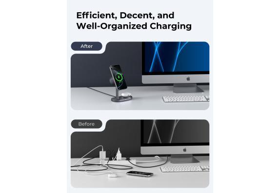 Produktbild Aukey MagFusion 2-in-1 Wireless Charger (50 W)