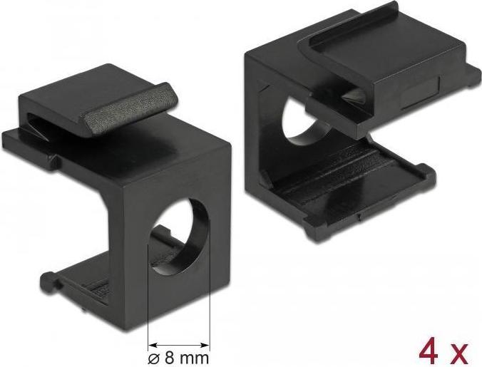 Produktbild Delock Keystone Abdeckung schwarz mit 8 mm Durchführung 4 Stück (Keystone Modulhalter)