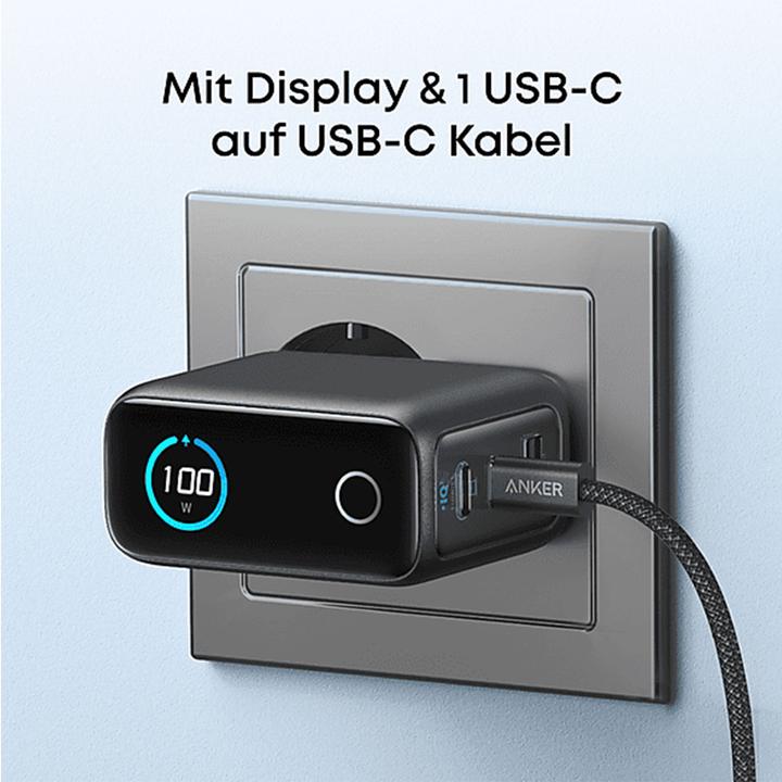 Actual product image Anker Charger 100W incl. Display 2x USB-C 1x USB-A (100 W, 3 ports)