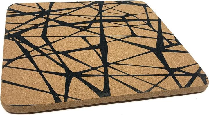 Viking Topfuntersetzer «Scribble» (quadratisch) aus Kork (1x, Pan coaster)