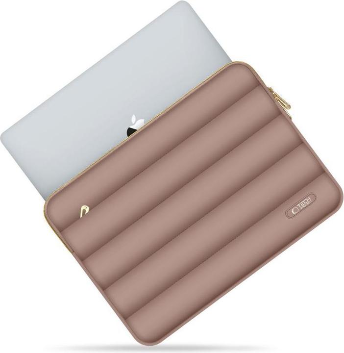 Actual product image Tech-Protect Puffy Laptop Sleeve 13-14" with accessory pouch - Brown (14", Apple)