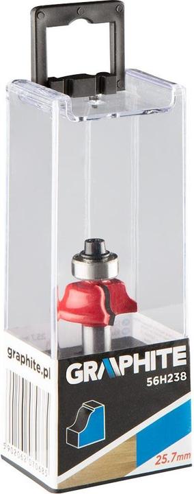 Actual product image Graphite Widia cutter (form cutter with bearing, decorative, HM, 25.7 x 9.7 mm, shank 8 mm)