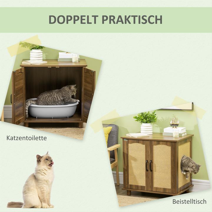 Produktbild PawHut Katzentoilett mit Kissen (Katzenklo geschlossen)