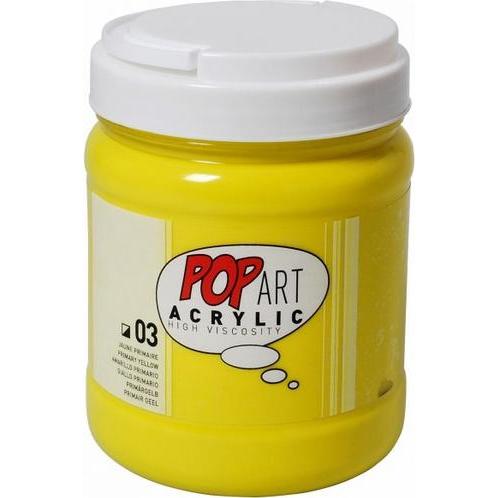 Pebeo, Künstlerfarbe + Bastelfarbe, Pop Art Acrylics Studienfarben (Primärgelb, 700 ml)