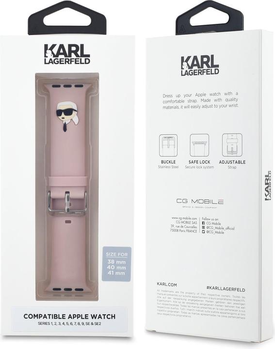 Actual product image Karl Lagerfeld Fitness bracelet iLike - Karl Head NFT Watch Strap for Apple Watch 38/40/41 Pink (Silicone)