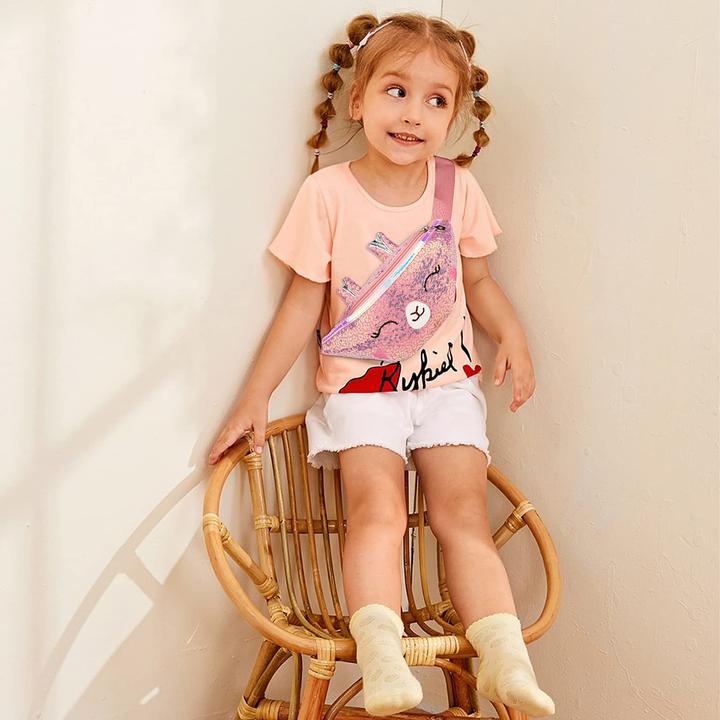 Produktbild Only-Bags.Store Glitzer Einhorn Gürteltasche, Bauchtasche mit verstellbarem Gürtel