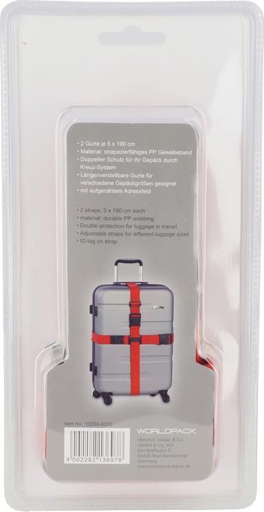 Produktbild Worldpack Koffergurt mit Kreuzsystem 190 cm (Kofferriemen)