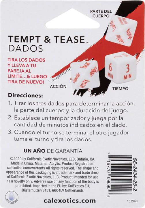 Produktbild CalExotics Tempt & Tease™ Dados (Würfelspiel, Spanisch)