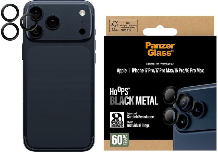 Produktbild PanzerGlass Hoops Camera Lens Protector (1 Stück, Apple iPhone 16 Pro Max, Apple iPhone 16 Pro, Apple iPhone 17 Pro, Apple iPhone 17 Pro Max)