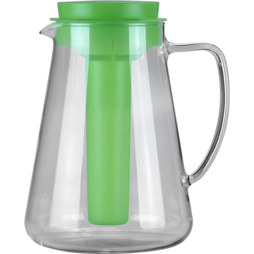 Tescoma, Teiera, Caraffa in vetro TEO da 2,5 l, con colino per il tè e inserto refrigerante, verde (2.50 l)