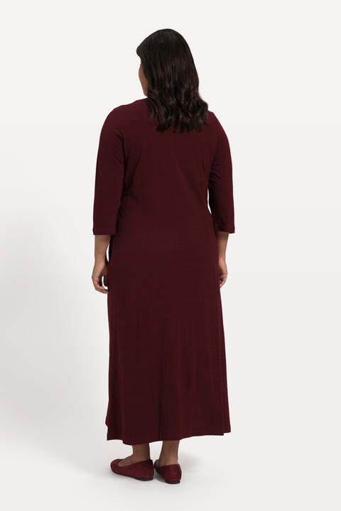 Produktbild Ulla Popken Jerseykleid, A-Line, Blütendruck, Taschen, Rundhalsausschnitt, 3/4-Arm (54)