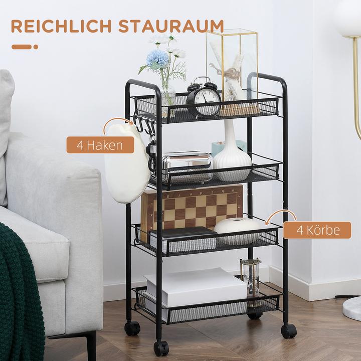 Produktbild Homcom Servierwagen Stahl Schwarz
