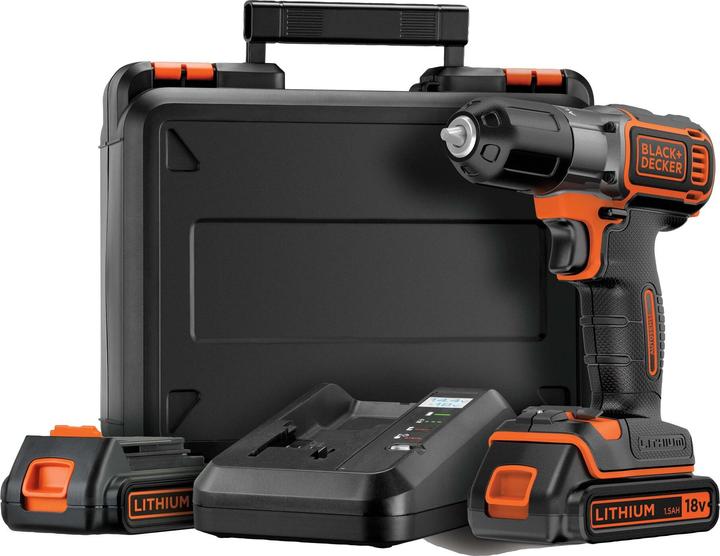 Immagine prodotto Black & Decker Trapano e avvitatore a batteria 18V Autosense, 2 batterie ricaricabili
