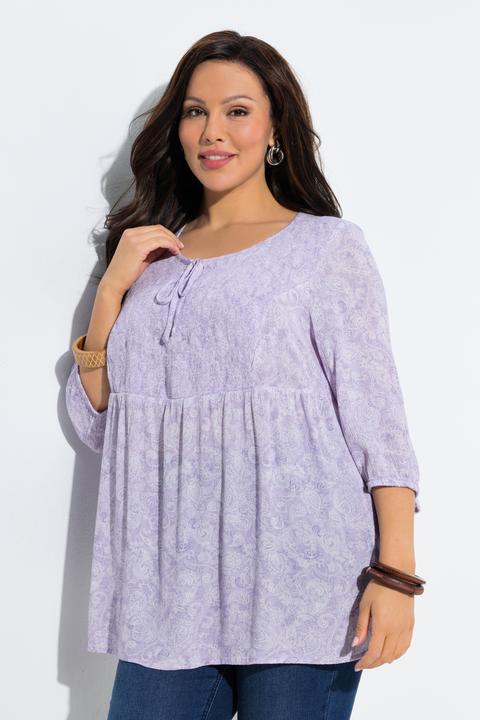 Actual product image Ulla Popken Smocked Paisley Blouse (60)
