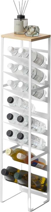 Actual product image Yamazaki 8-stöckiges Flaschenregal mit Holzablage TOWER (16 Fl.)