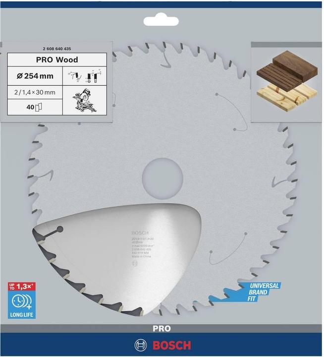 Actual product image Bosch Professional Zubehör PRO Wood circular saw blade, 254 x 2 x 30 mm