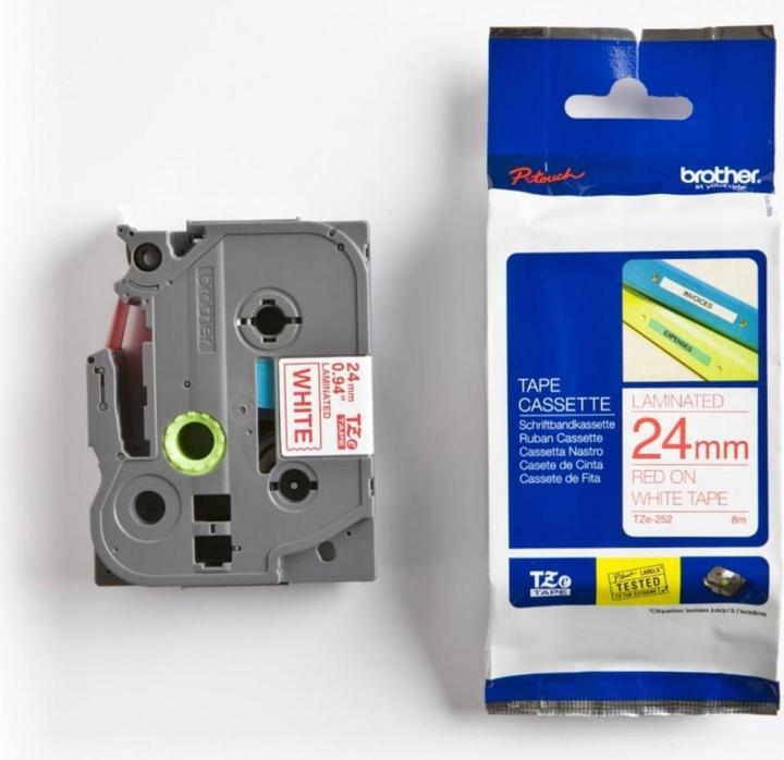 Produktbild Brother Tze-252 (2.40 cm, Weiss, Rot)