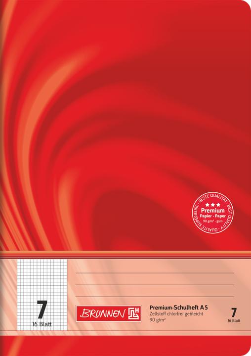 Produktbild Brunnen Schulheft Vivendi Lineatur 7 kariert DIN A5 ohne Rand, 16 Blatt (A5, Kariert)