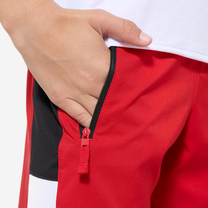 Actual product image Decathlon Shorts Sporthose Kinder atmungsaktiv - rot/weiss
