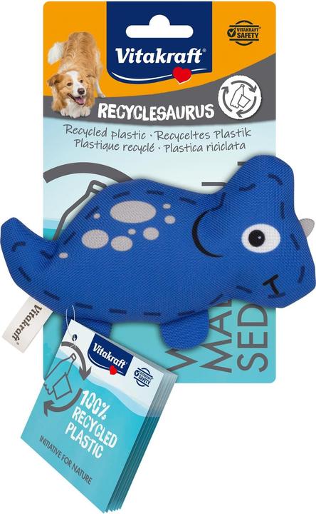 Vitakraft Giocattolo per cani Dino, 15 cm, blu reale (Gioco da masticare per cani)