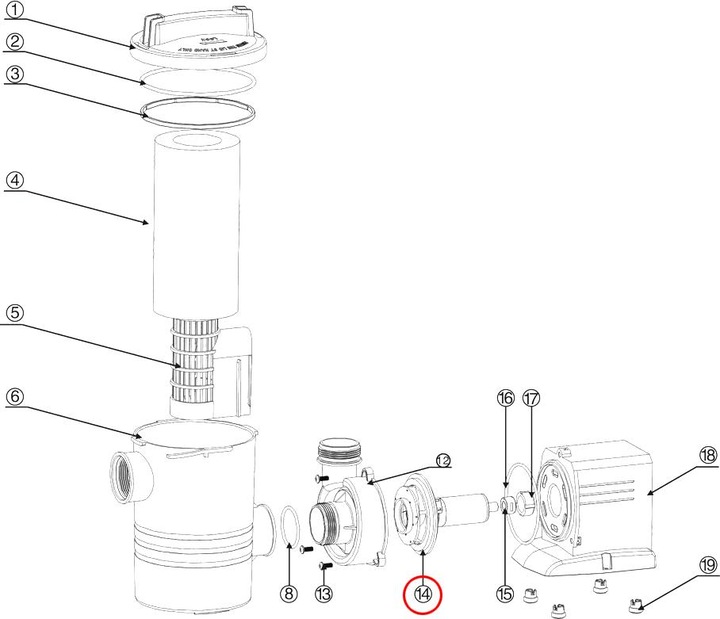 Produktbild SunSun CPP-10000F Poolpumpe Ersatzteil Rotor vormontiert Pool Pumpe