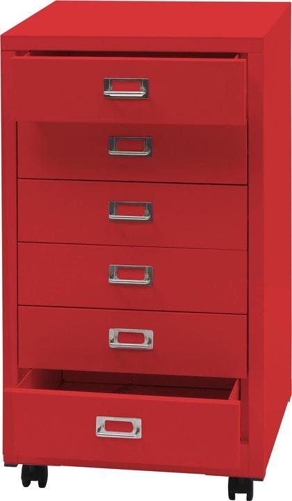 Immagine prodotto Mendler Piedistallo mobile HWC-L49, metallo 75x40x41cm 6 cassetti, rosso