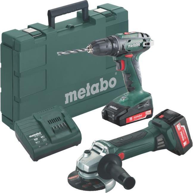 Image du produit Metabo Kit batterie 18V perceuse-visseuse sans fil BS 18 + meuleuse d'angle W 18LTX125 Quick  en coffret (18 V)