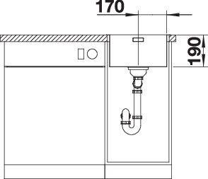 Actual product image Blanco Andano 340-IF (Fitted sink, 38 cm, 44 cm)