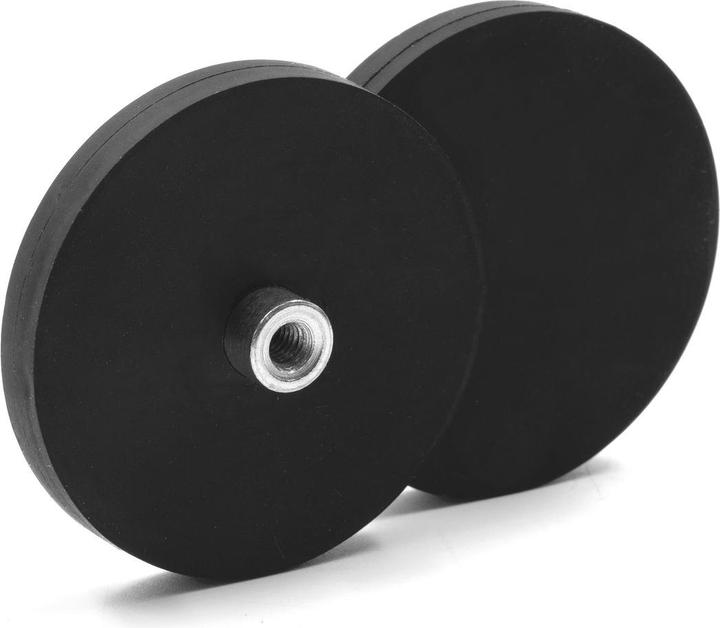 Produktbild Supermagnete Magnetsystem rund gummiert mit Gewindebuchse (1x)