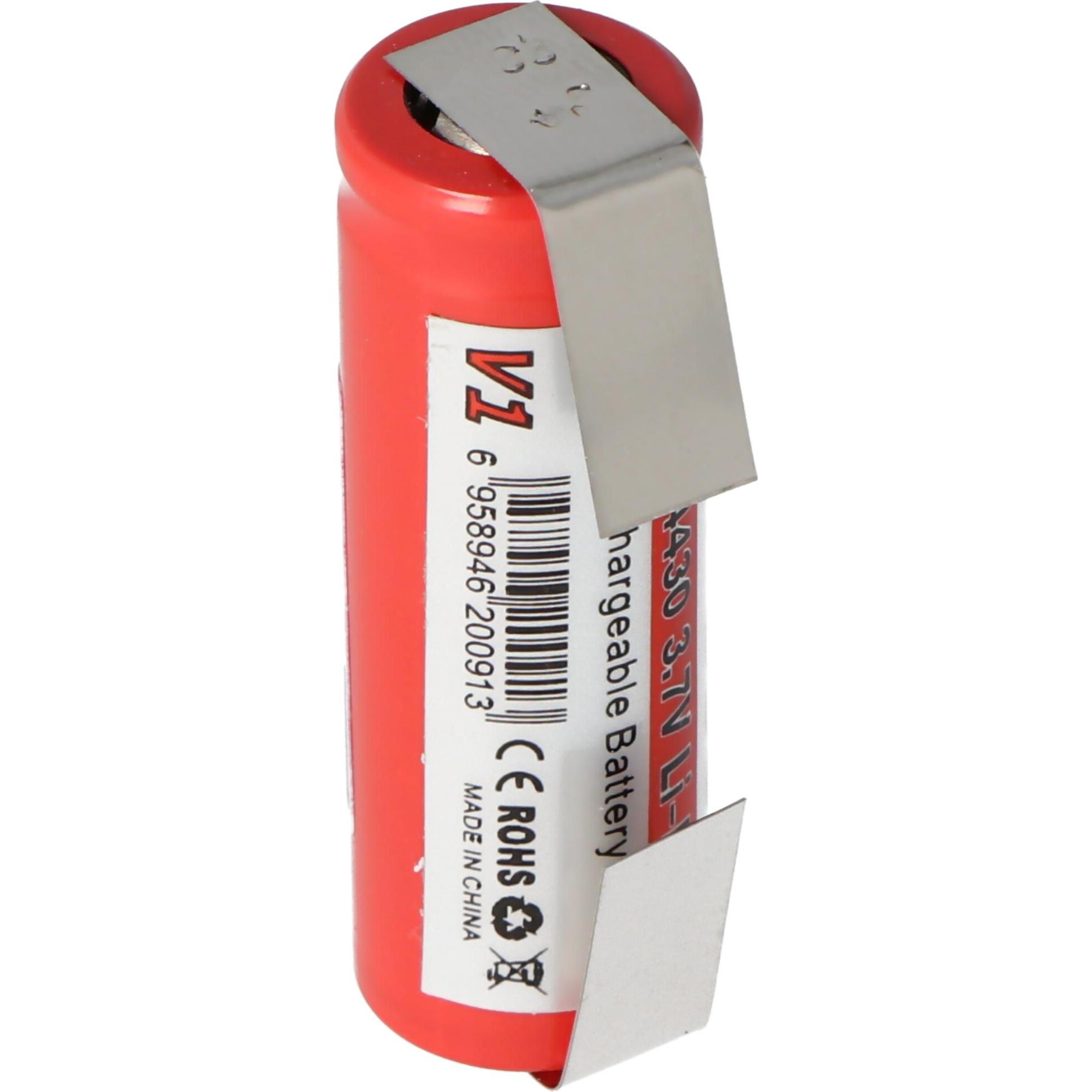 Thumbnail - AccuCell Akku IMR 14430 mit Lötfahne U-Form (1 Stk., 600 mAh, Akku), Akku Ladegerät