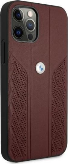 Actual product image BMW Case BMHCP12LRSPPR iPhone 12 Pro Max 6.7" czerwony/red hardcase Leather Curve Perforate (Apple iPhone 12 Pro Max)