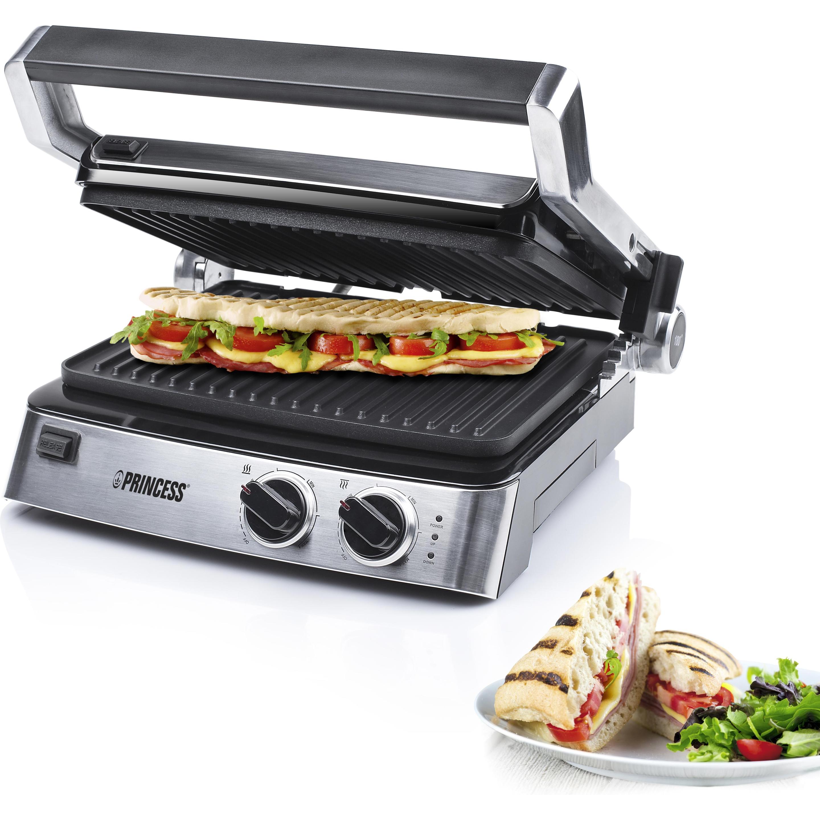 Thumbnail - Princess Tisch Kontakt-Grill Contactgri, Tischgrill, Silber, Schwarz