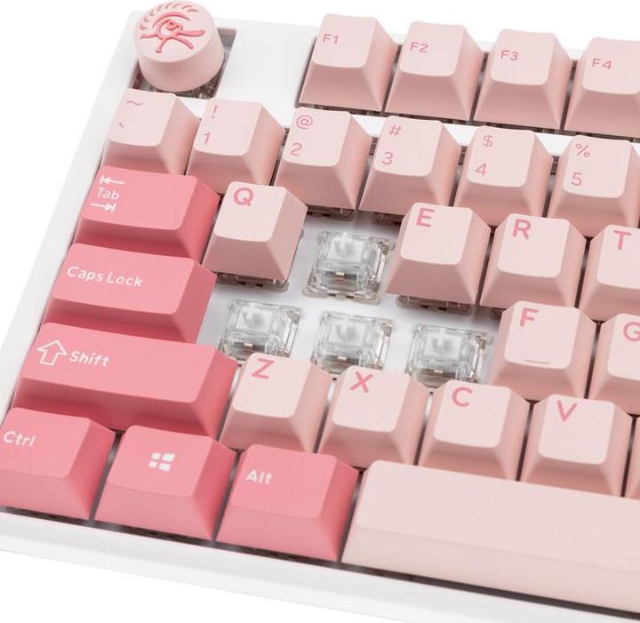 Actual product image Ducky One 3 Gossamer Pink Gaming Keyboard - MX-Ergo-Clear (US) (US, Cable)